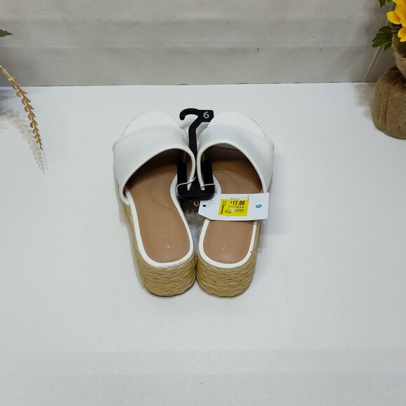 Time And Tru Raffia Platform Slide Sandals Memory Foam Fits True To Size 6 NWT - Picture 5 of 8